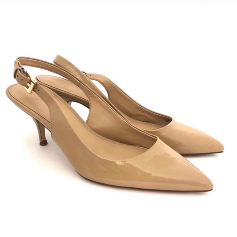 Patent Leather Nude Slingbacks